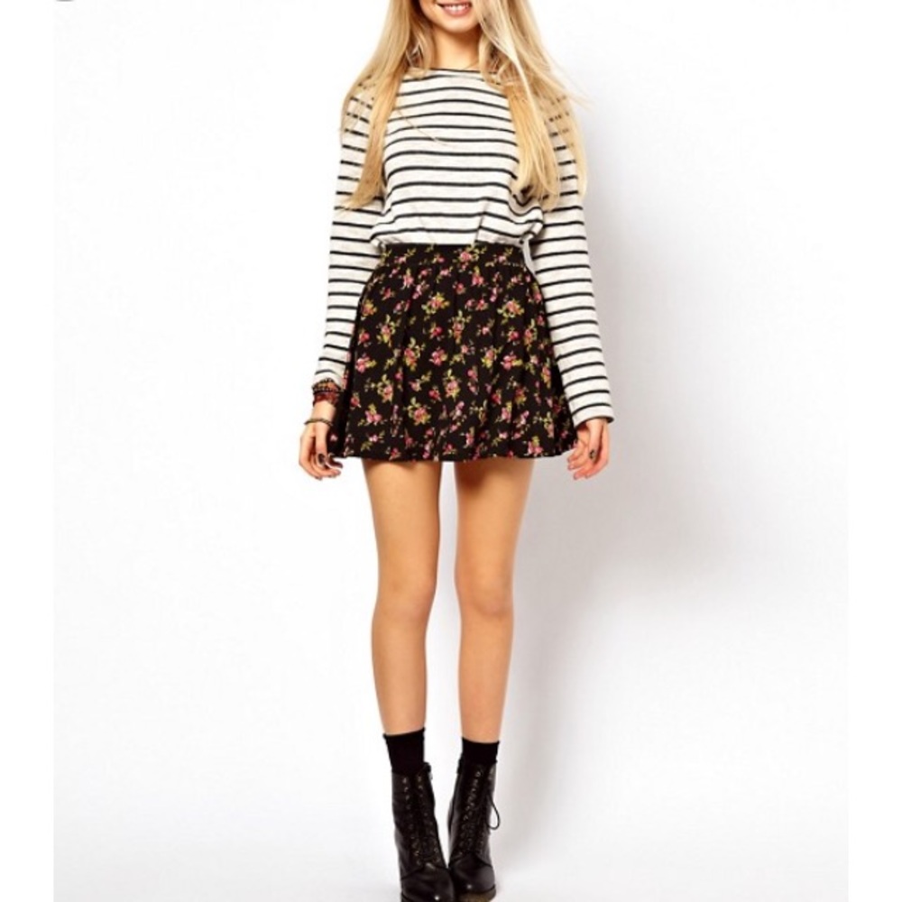 F21 floral skirt